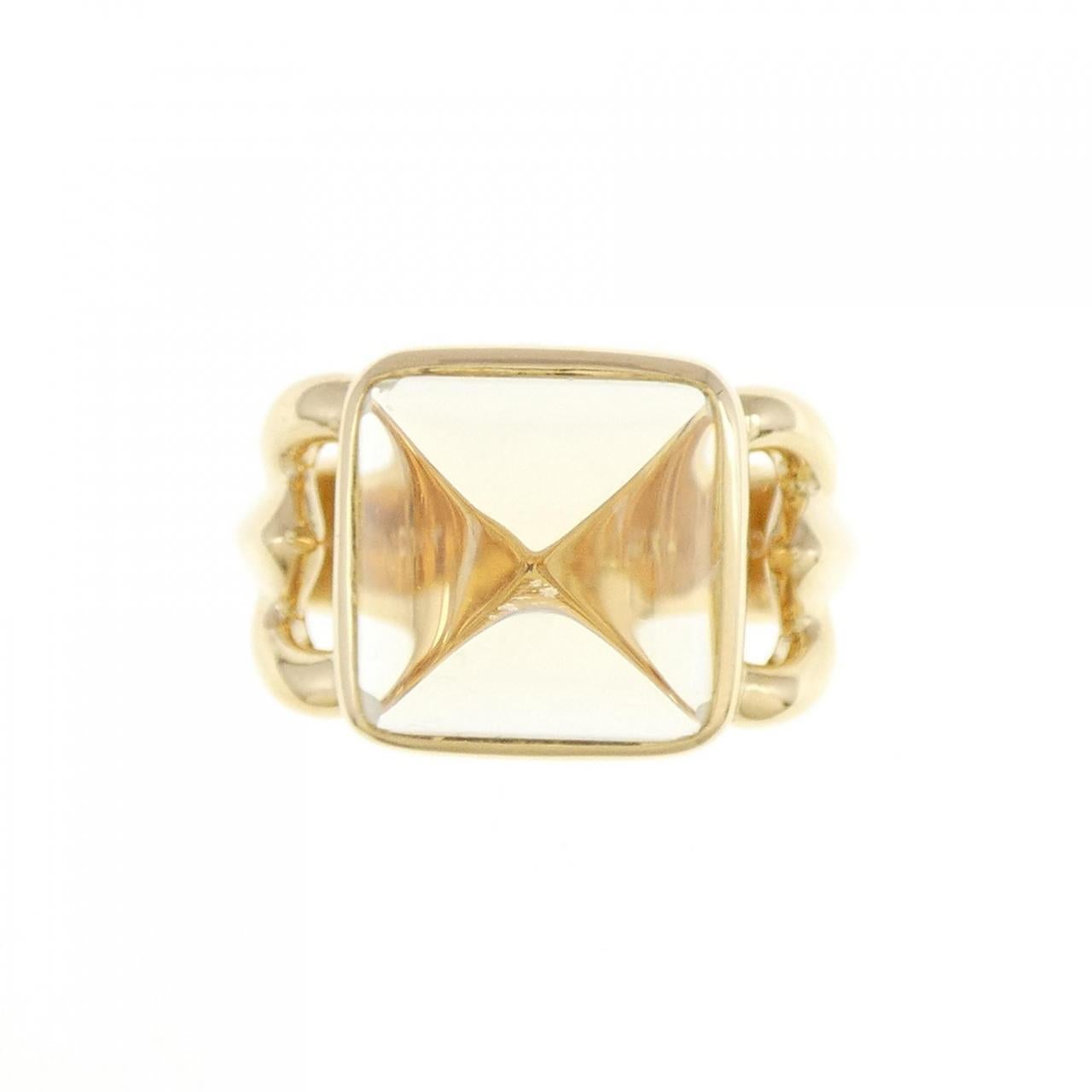 Hermes Paris 18k Yellow Gold & Quartz Ring Circa 1980s Vintage

Here is your chance to purchase a beautiful and highly collectible designer ring.  

HERMES
CenterStone	Beryl
ConditionRank	A
Gender	Ladies'
Material	750 Yellow Gold
Size	6 (US size)