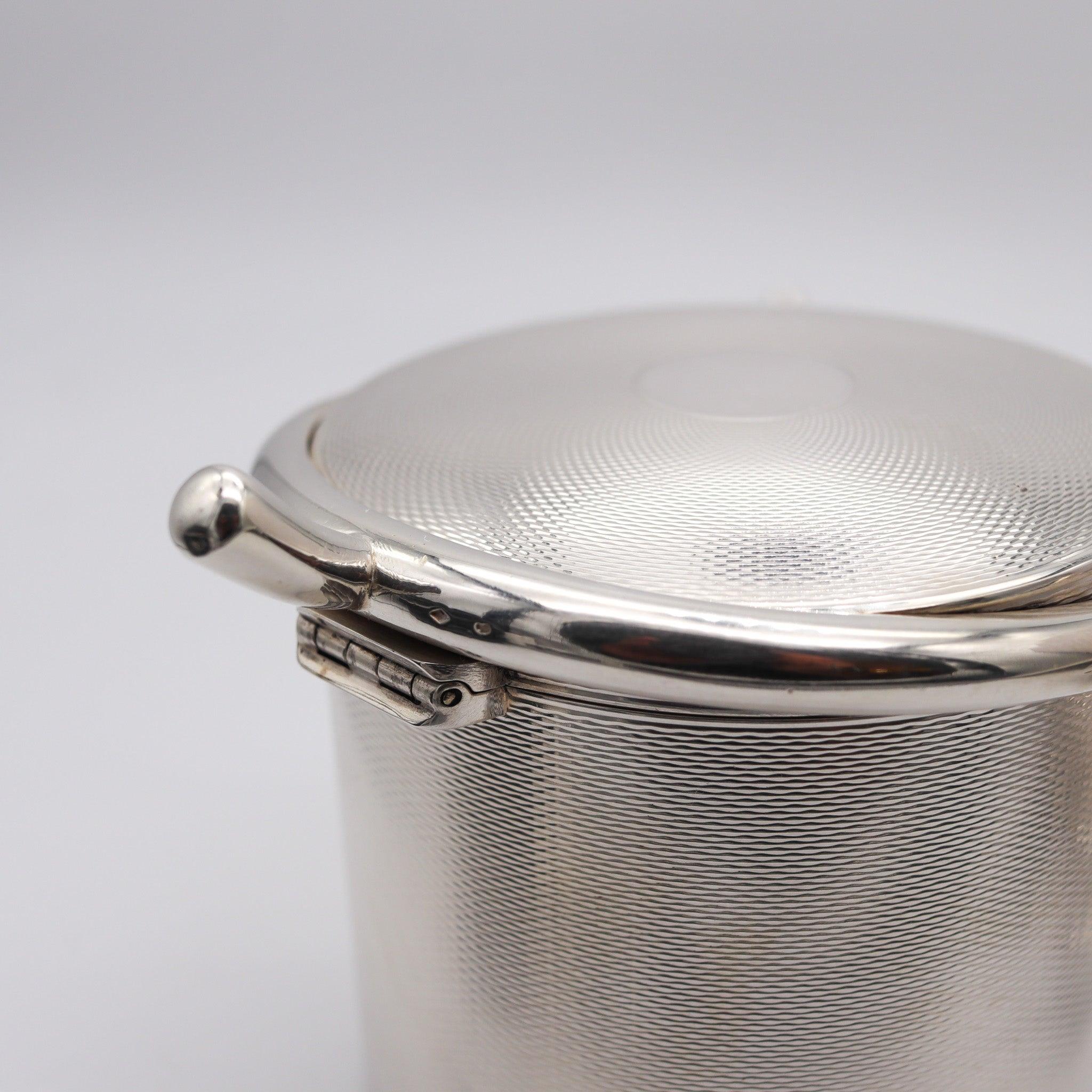 HERMES PARIS 1935 Art-Deco Runde Box und Tabletts Schreibtisch-Set in .950 Sterling Silber im Angebot 2
