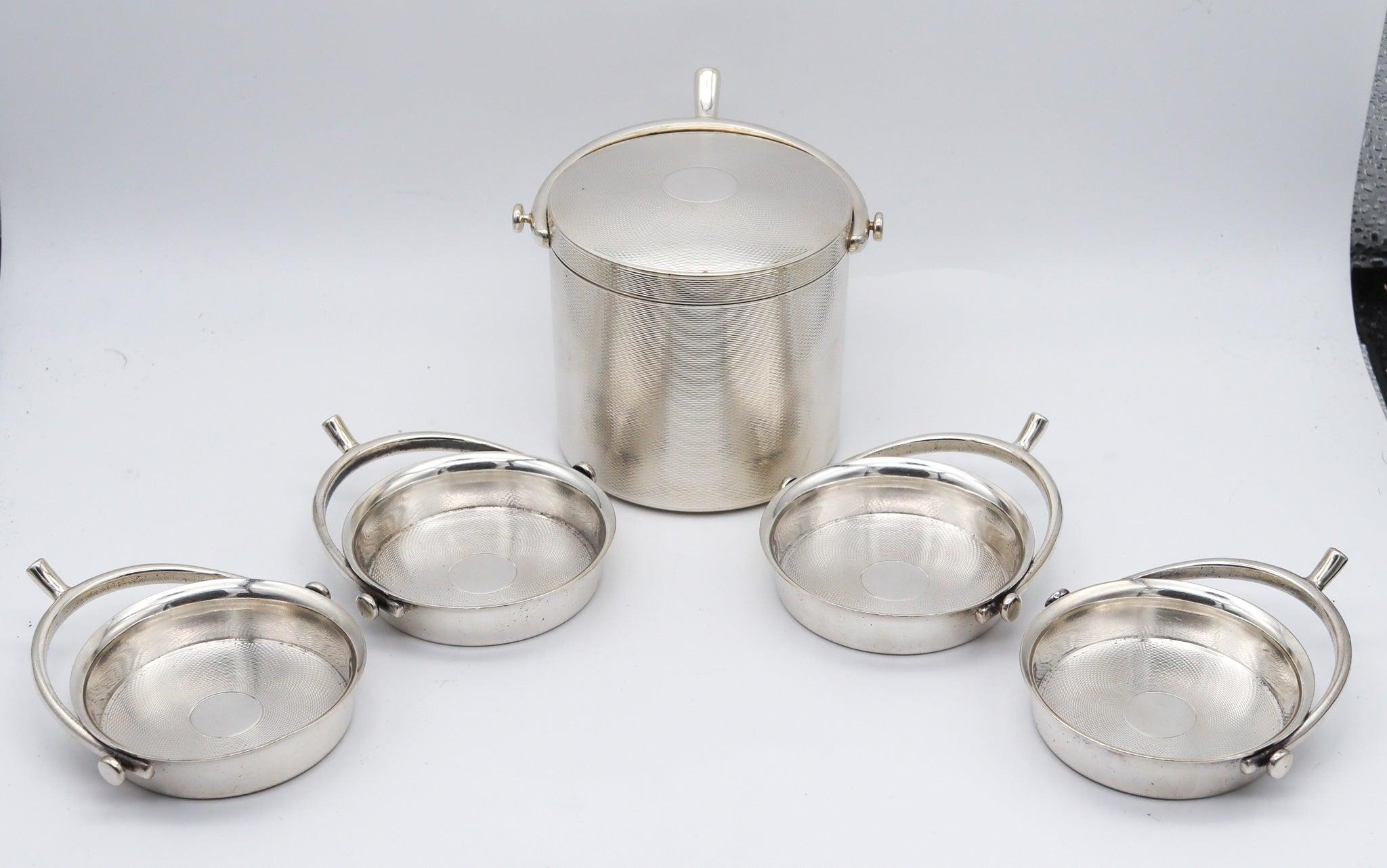 HERMES PARIS 1935 Art-Deco Runde Box und Tabletts Schreibtisch-Set in .950 Sterling Silber im Angebot 7