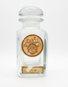 Hermes Paris 1950 Vintage Large Eau D' Hermes Bottle In Crystal With Round Lid