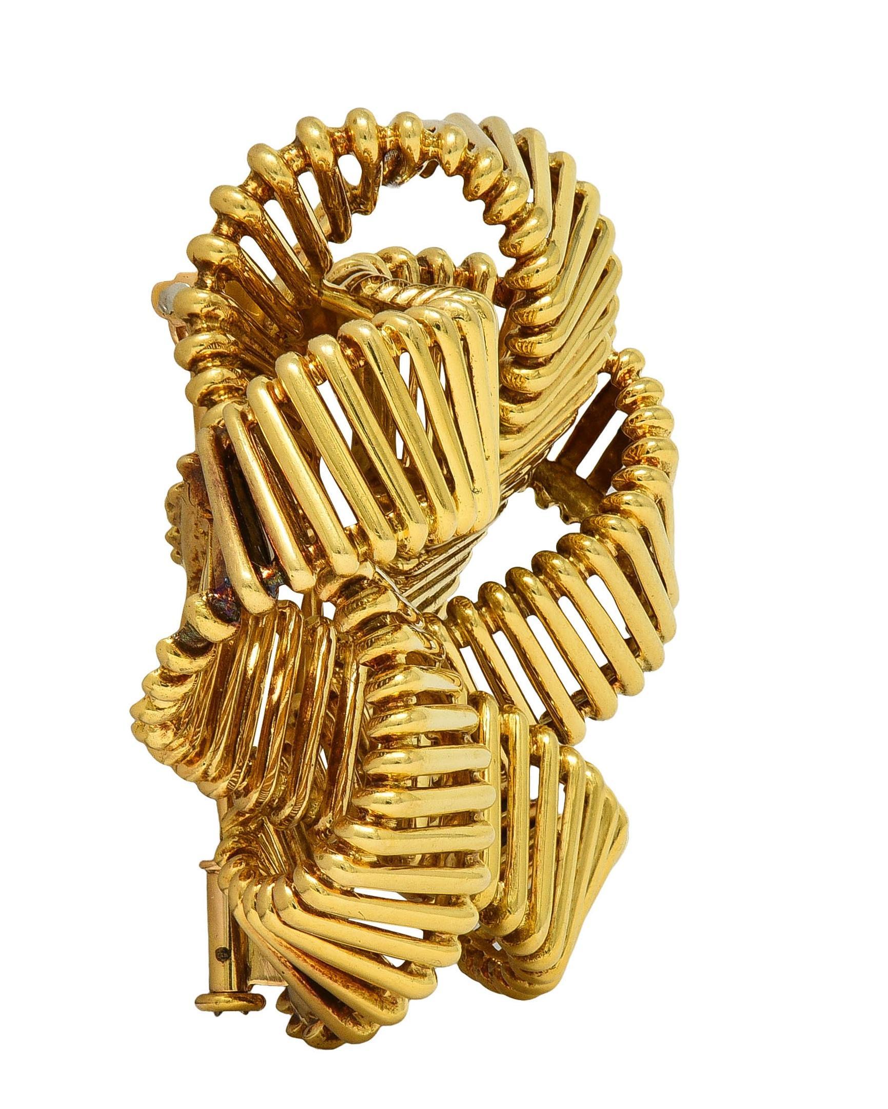 Hermès París 1958 Oro amarillo de 18 quilates Broche nudo estrella vintage en venta 1