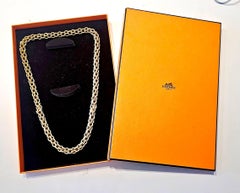 HERMÈS Paris 1970 By Gay Freres Long Necklace & Bracelet Chain Solid 18Kt Gold