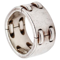 Hermes Paris 1970 Flexible Squared Ring in Solid .925 Sterling Silver