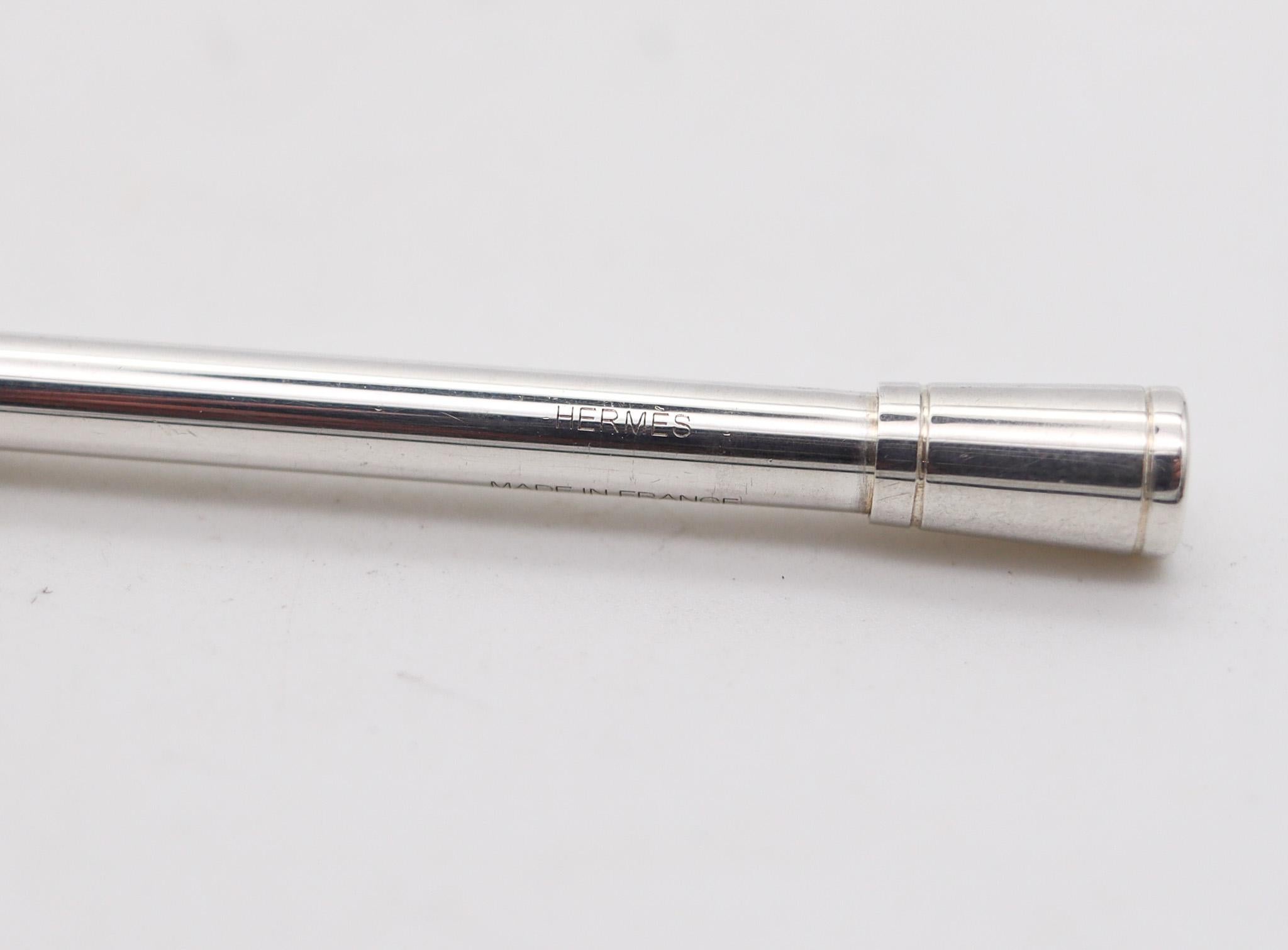 Hermes Paris 1970 Modernist Purse Pen In .925 Sterling Silver In Excellent Condition In Miami, FL