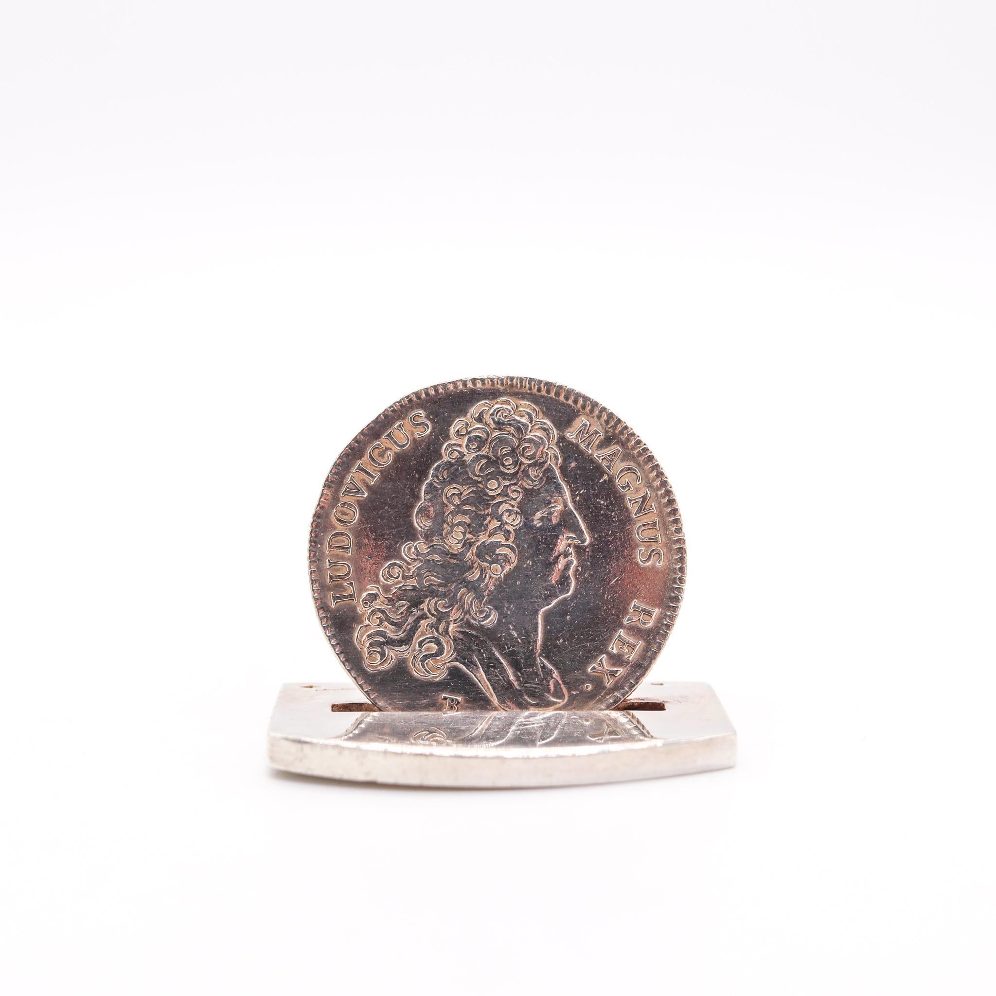 Hermès - Porte-cartes de table avec pièces de monnaie Louis en argent sterling 0,925, Paris, 1970 en vente 1