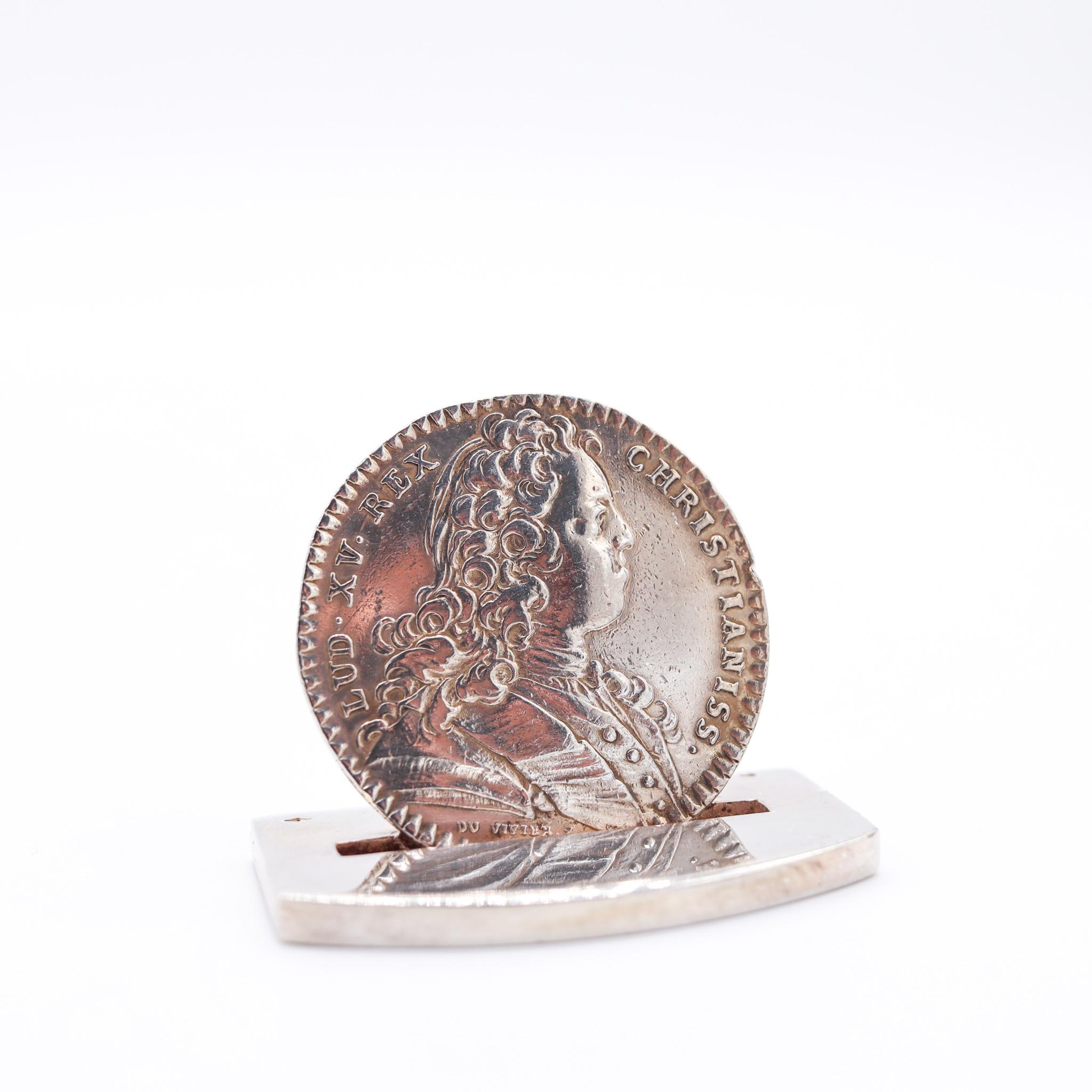 Hermès - Porte-cartes de table avec pièces de monnaie Louis en argent sterling 0,925, Paris, 1970 en vente 2