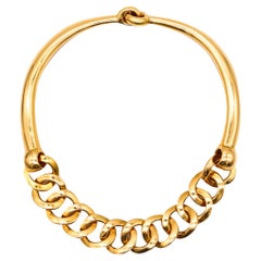 Hermès Paris 1970 sehr selten Birkin Chained Halskette in massivem 18Kt Gelbgold