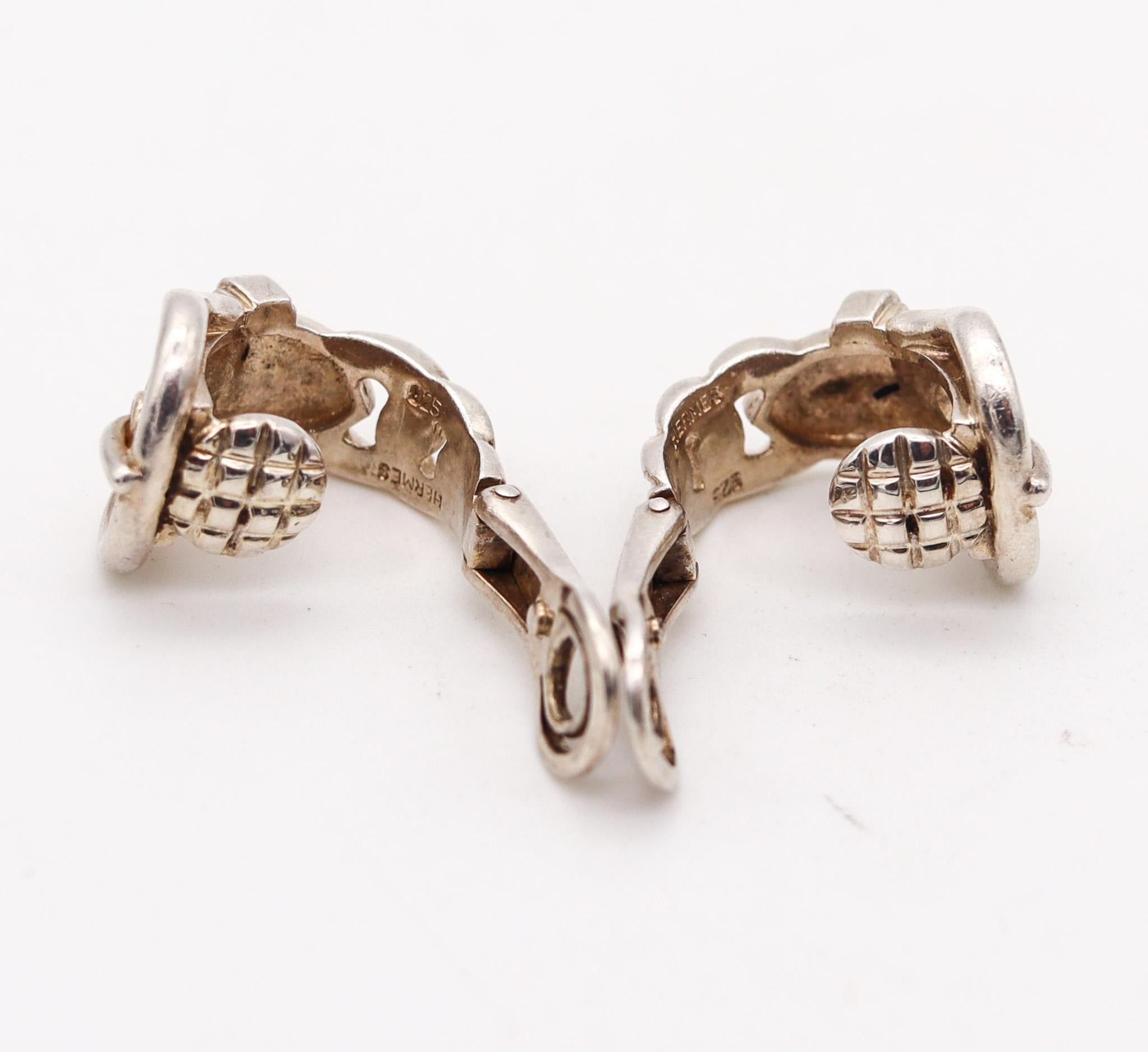 hermes earrings silver