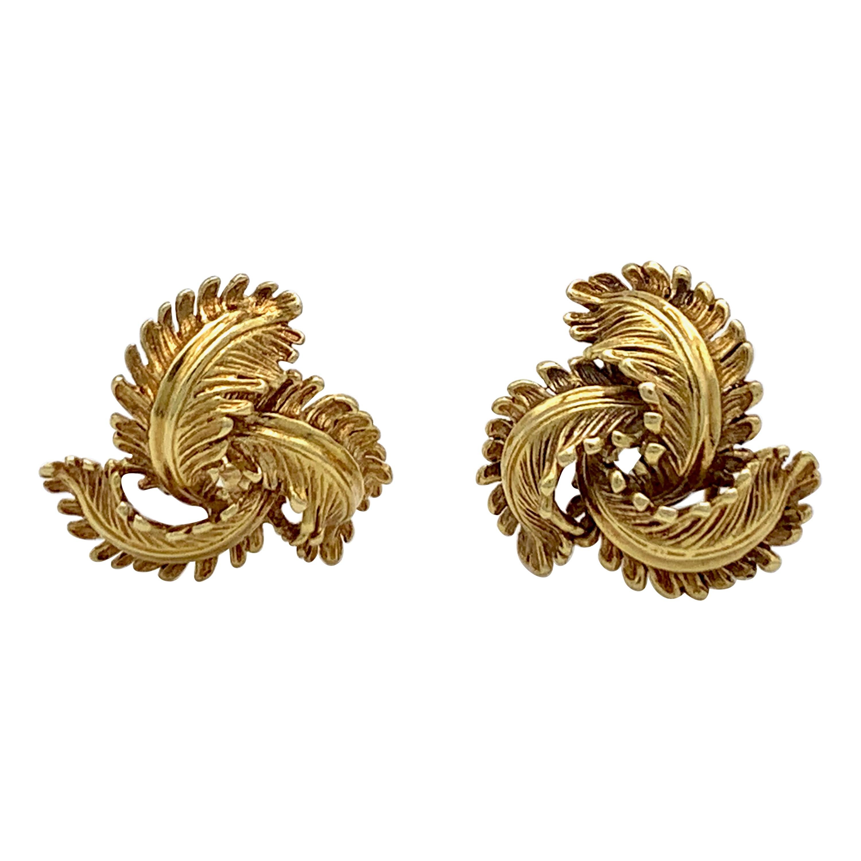 HERMES Gold Earrings. at 1stDibs