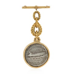 Hermès, colgante llavero moneda antigua de París