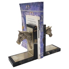 Hermes Paris Art Deco Bookends Horse Head