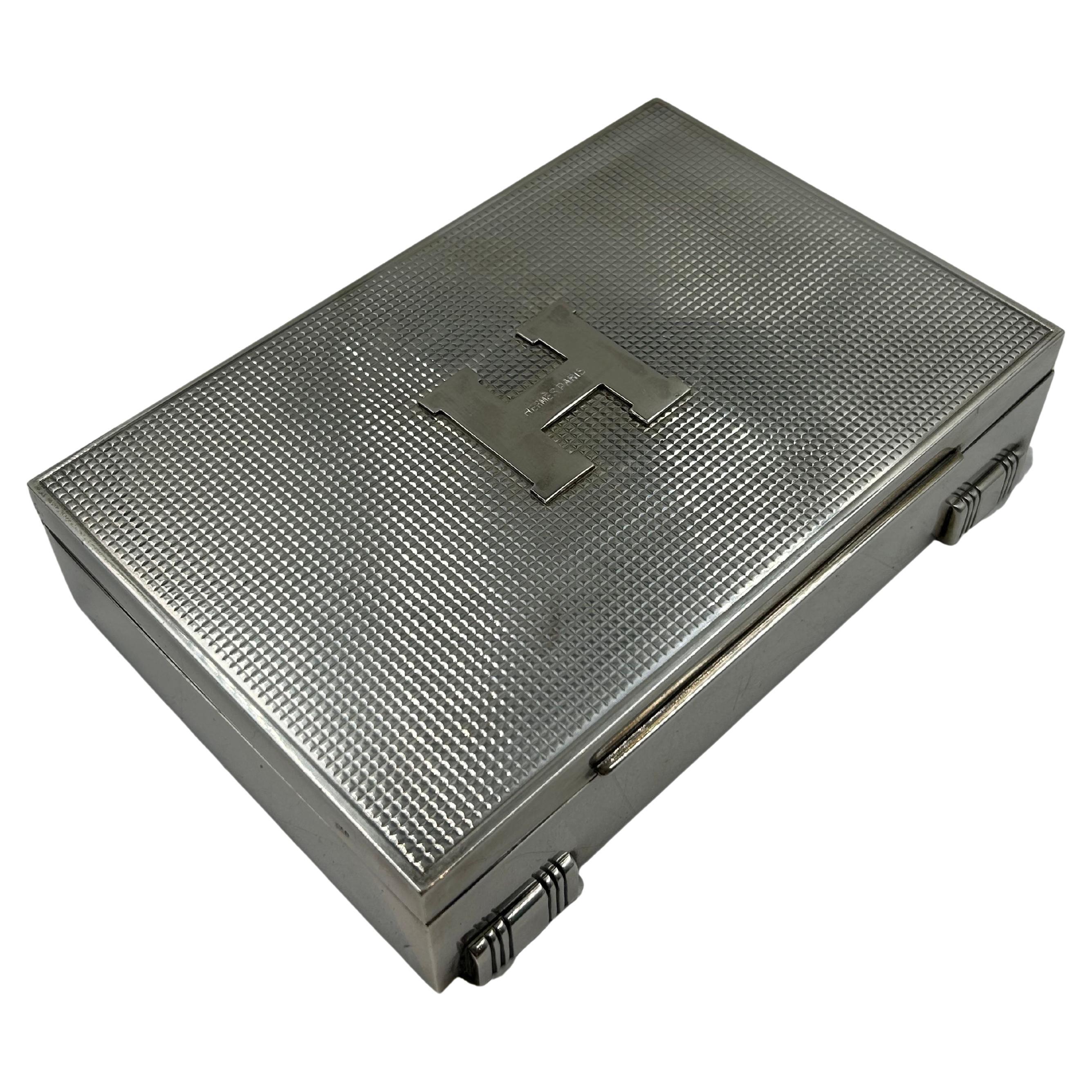 Hermès Paris Art Deco Silver Box