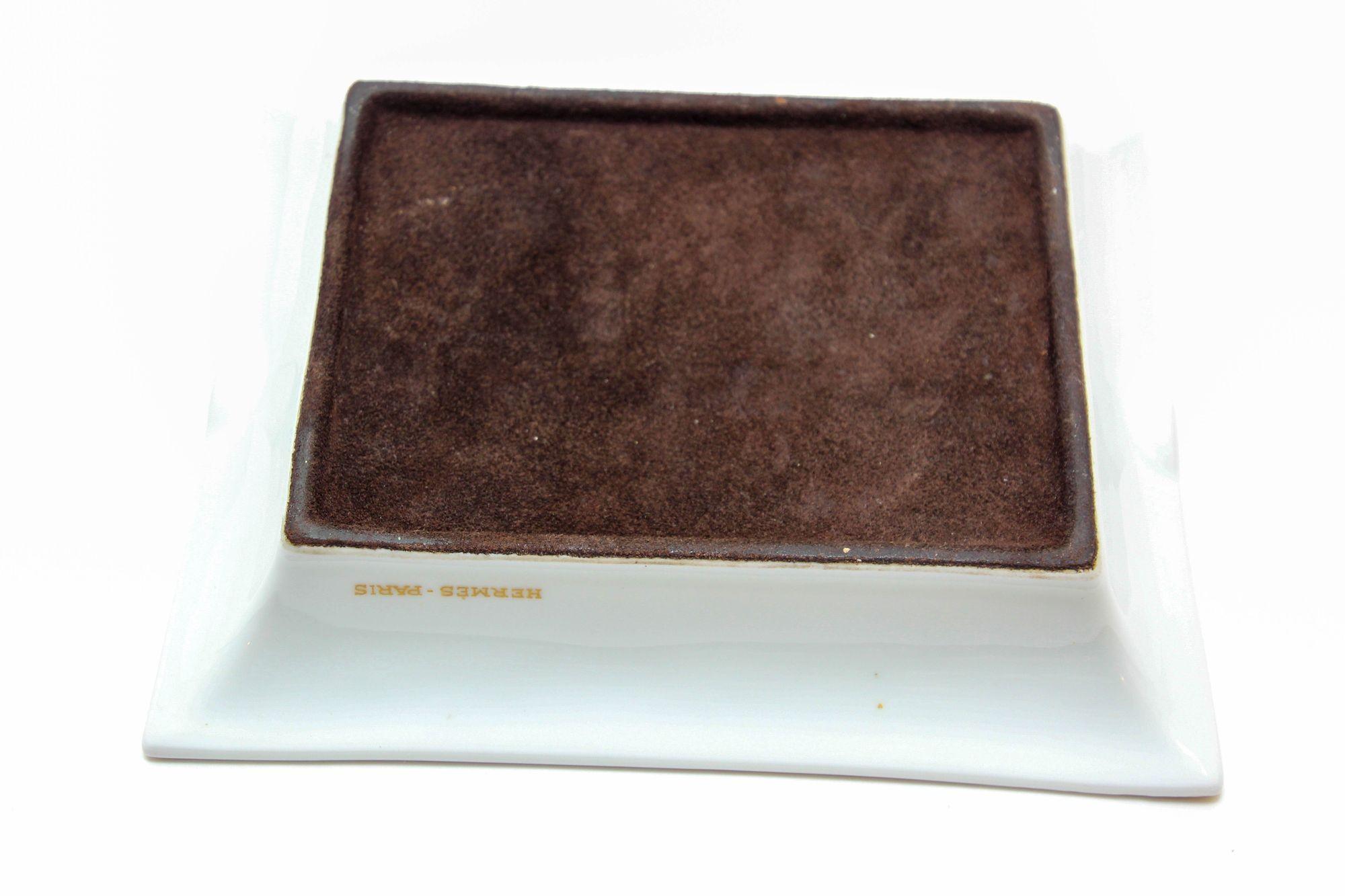 Hermès Paris Ashtray with Podicep Bird Porcelain Dish Catchall 2