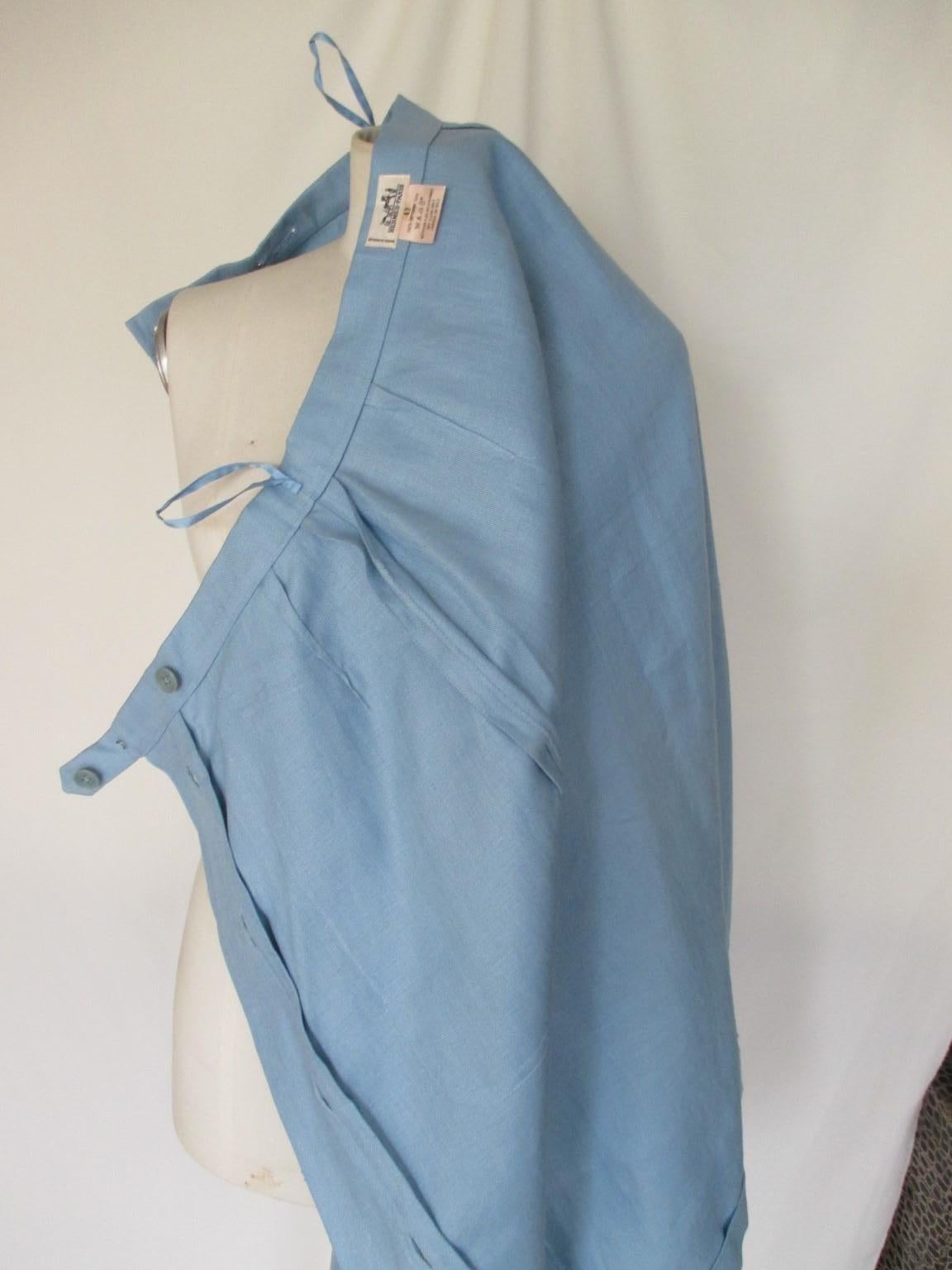 Hermes Paris Baby Blue Long Linen Skirt 1