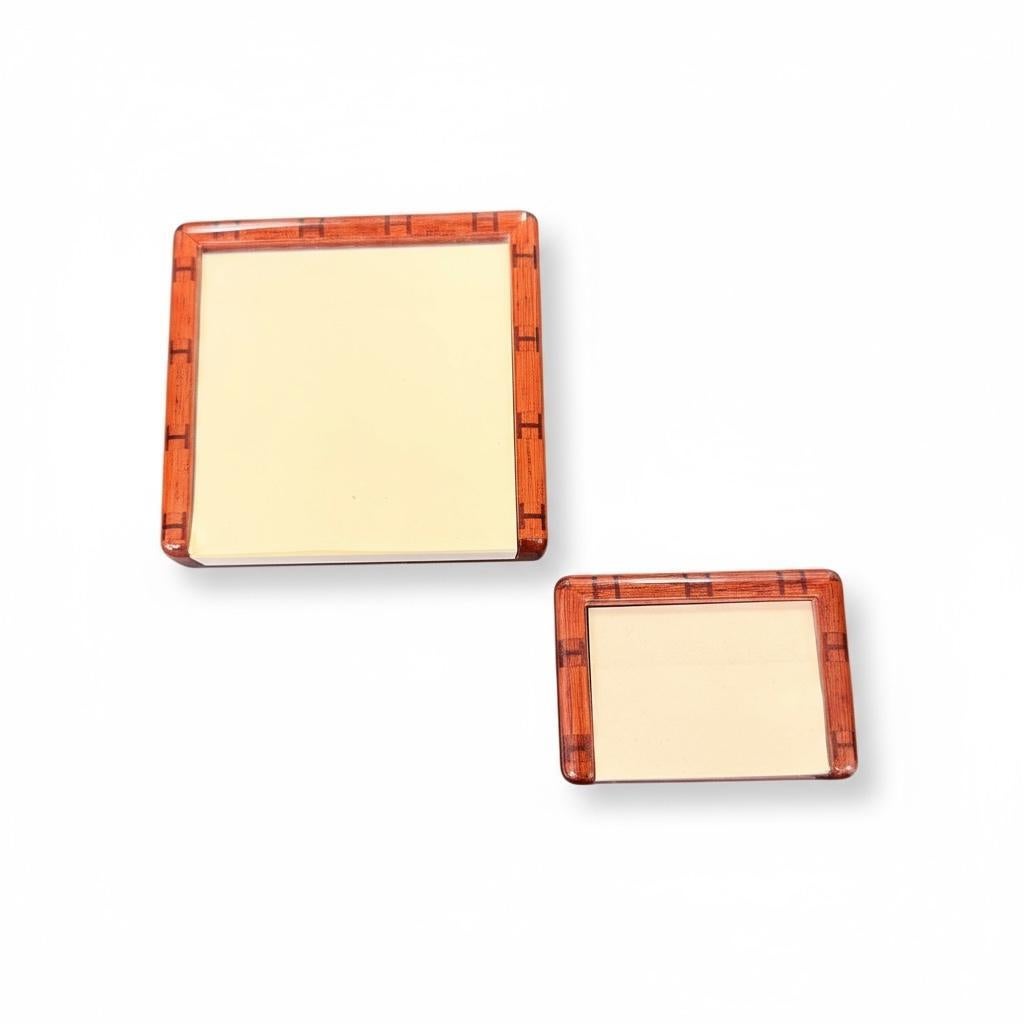 Hermès Paris Paire de porte-post-it en Wood Wood Bamboo - Avec recharge Pour femmes en vente