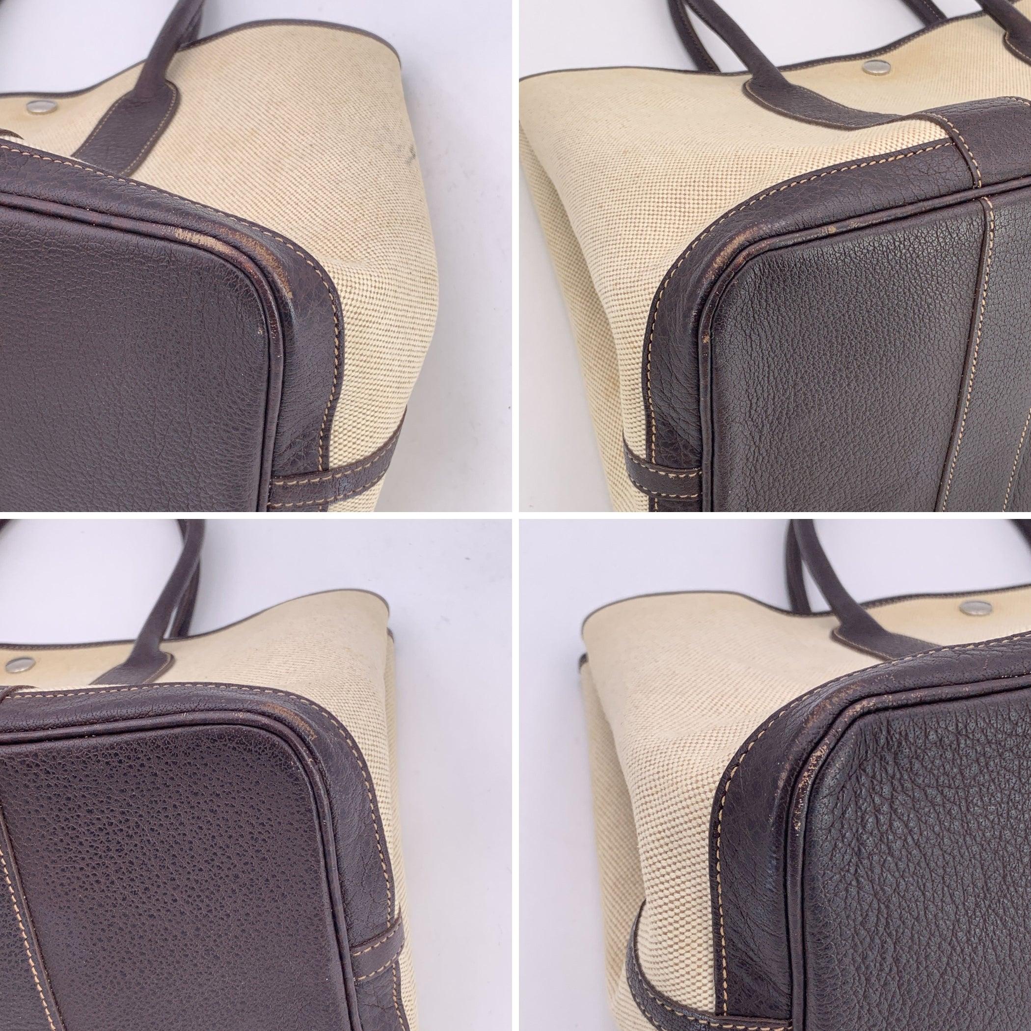Fourre-tout Hermes Paris Garden Party 36 en toile beige et noire en vente 3