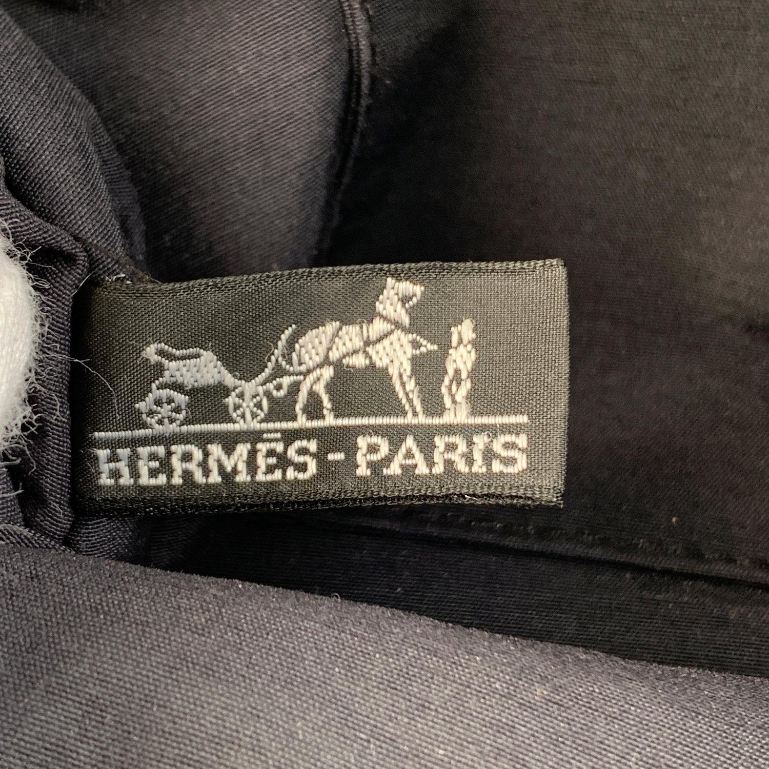 Hermes Paris Black Cotton Canvas Bolide Travel Case Cosmetic Bag 3