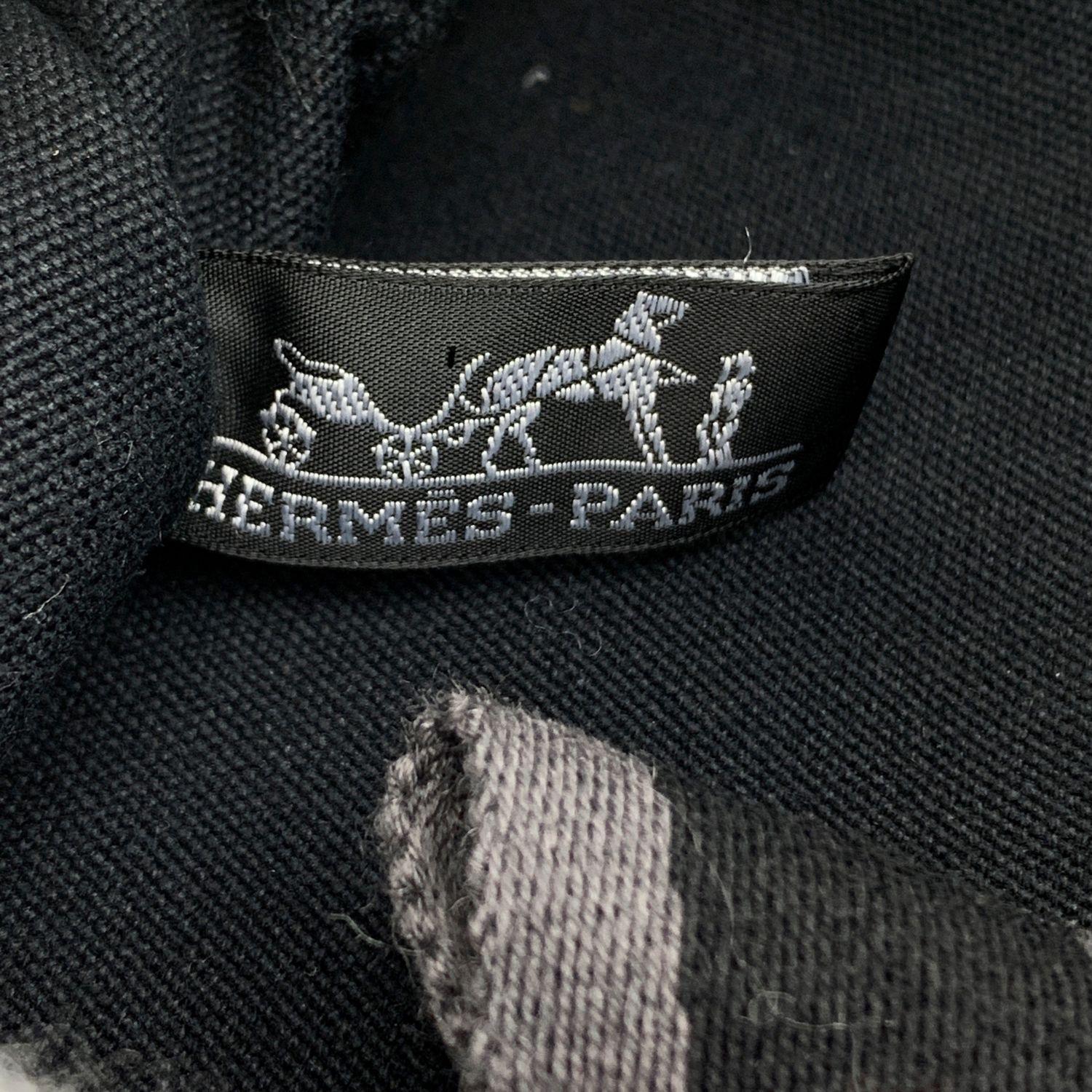 Hermes Paris Black Gray Cotton Fourre Tout MM Tote Bag 3