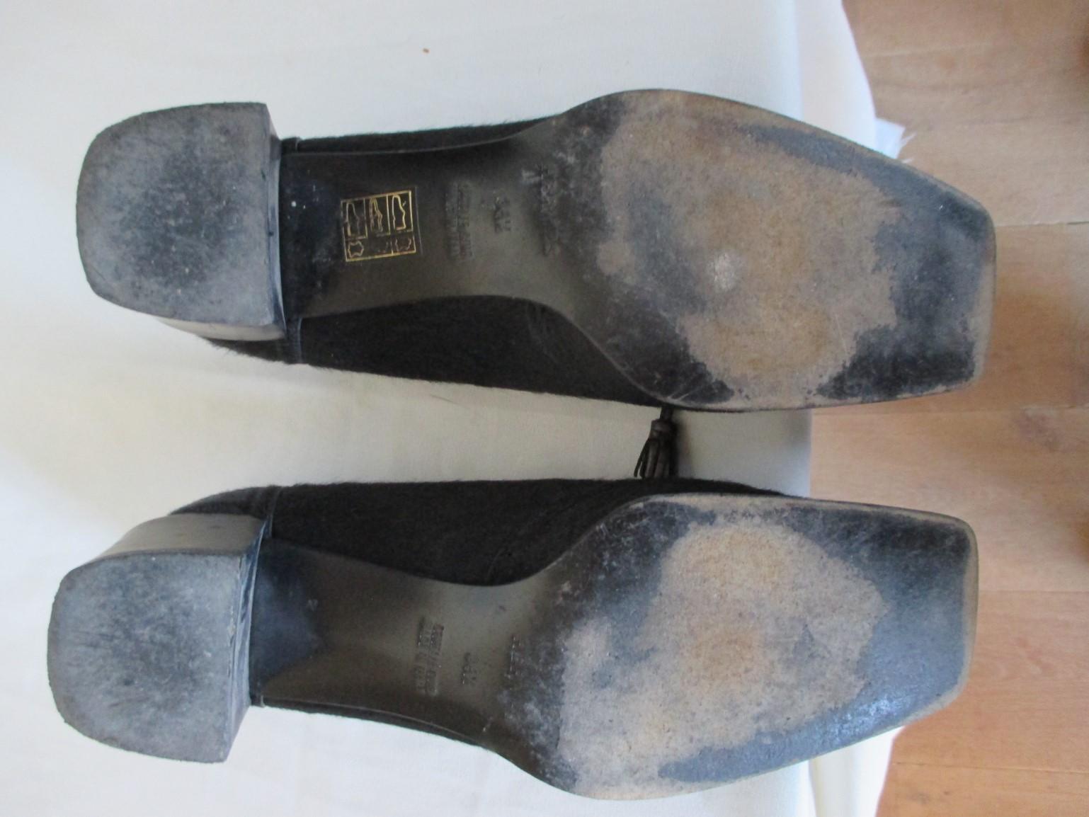 HERMES Paris Chaussures en cuir de poney noir Bon état - En vente à Amsterdam, NL
