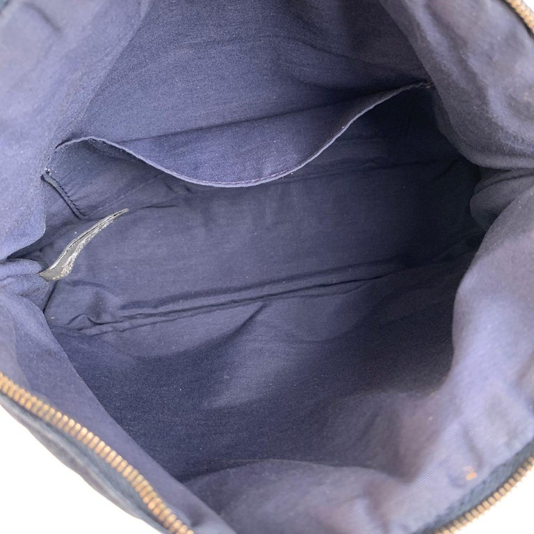 Hermes Paris Blue Cotton Canvas Bolide Travel Case Cosmetic Bag For ...