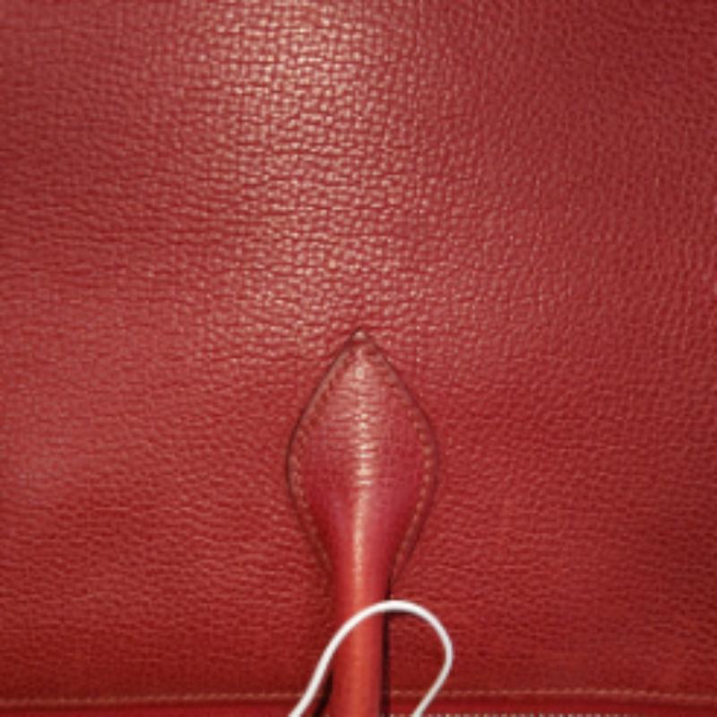 Hermes Paris Bombay 40 Red Clemence Calfskin Leather 2007 6