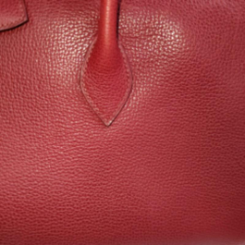 Women's Hermes Paris Bombay 40 Red Clemence Calfskin Leather 2007