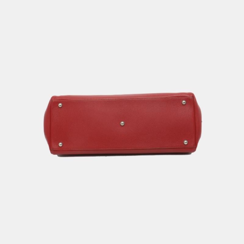 Hermes Paris Bombay 40 Red Clemence Calfskin Leather 2007 2