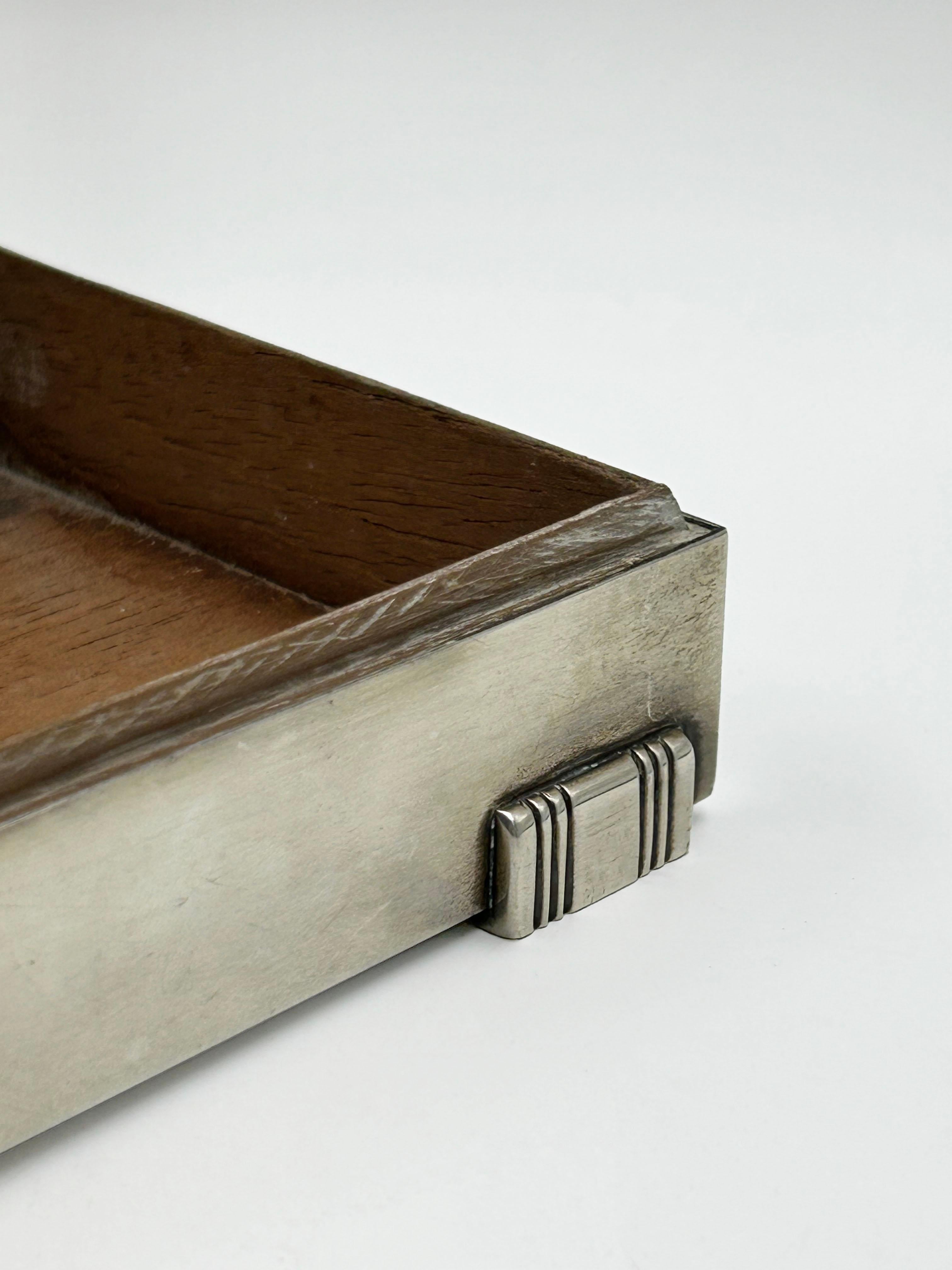 Hermes Pariser Dose aus 950er Sterlingsilber, französisch (Handgefertigt) im Angebot