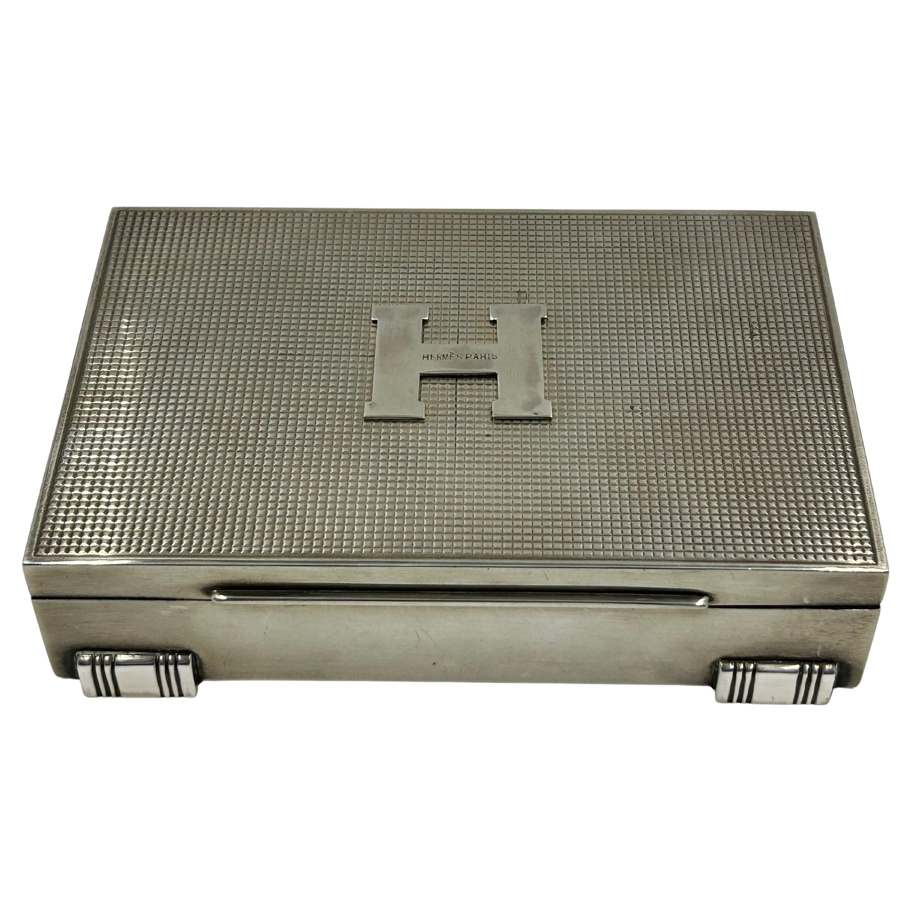 Hermes Paris box in 950 sterling silver, French