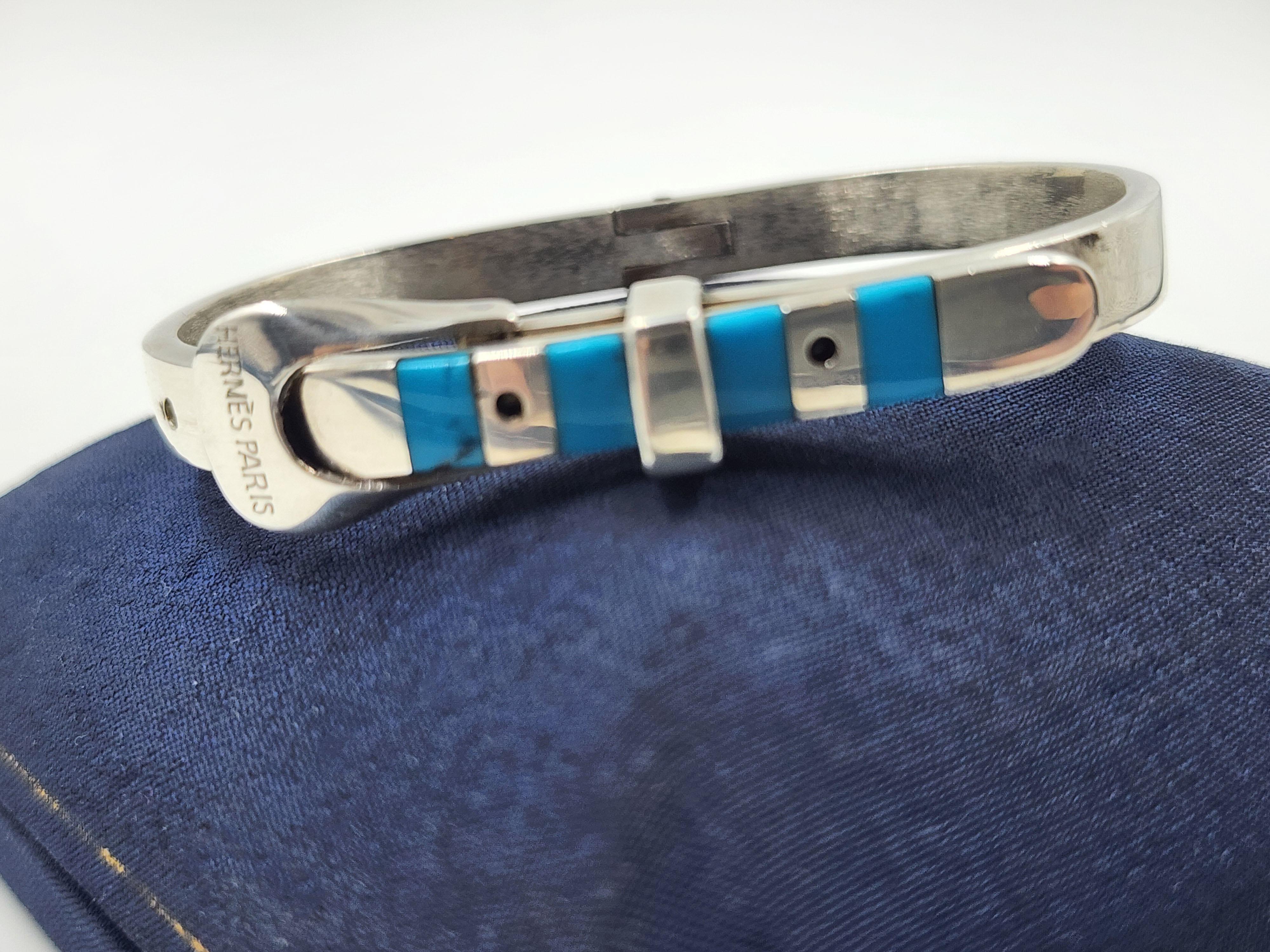 Post-Modern Hermes Paris bracelet in 925 silver 