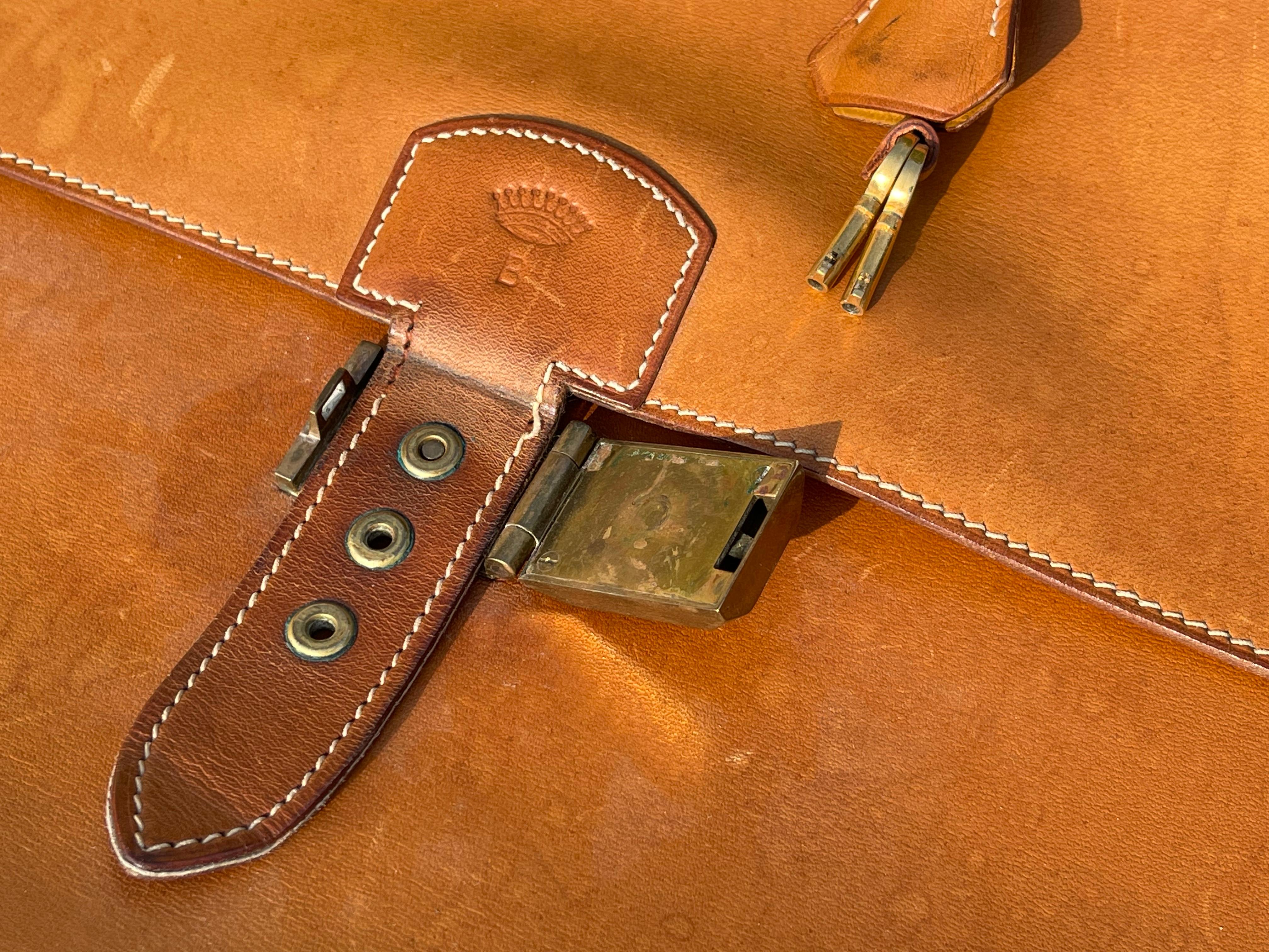 Hermès Paris, Briefcase for Men in Leather, 20th Century In Good Condition In Beaune, FR