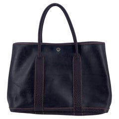 Hermes Paris Brown Amazonia Rubber Leather Garden Party MM Bag