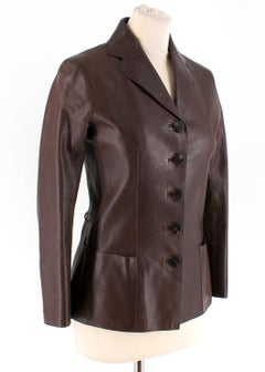 Hermes Paris Brown Calfskin Leather Jacket US 0-2