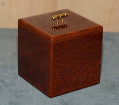 HERMES PARIS BURR & BURL WALNUT & AMBOYNA DESK STATiONERY SET PAD HOLDER PEN POT