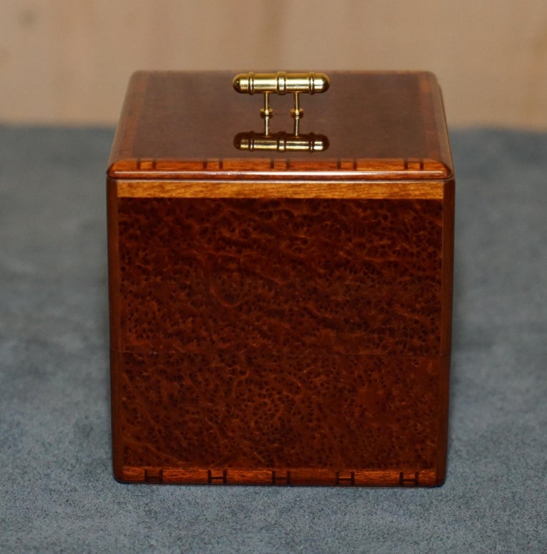 HERMES PARIS BURR and BURL WALNUT and AMBOYNA DESK STATiONERY SET