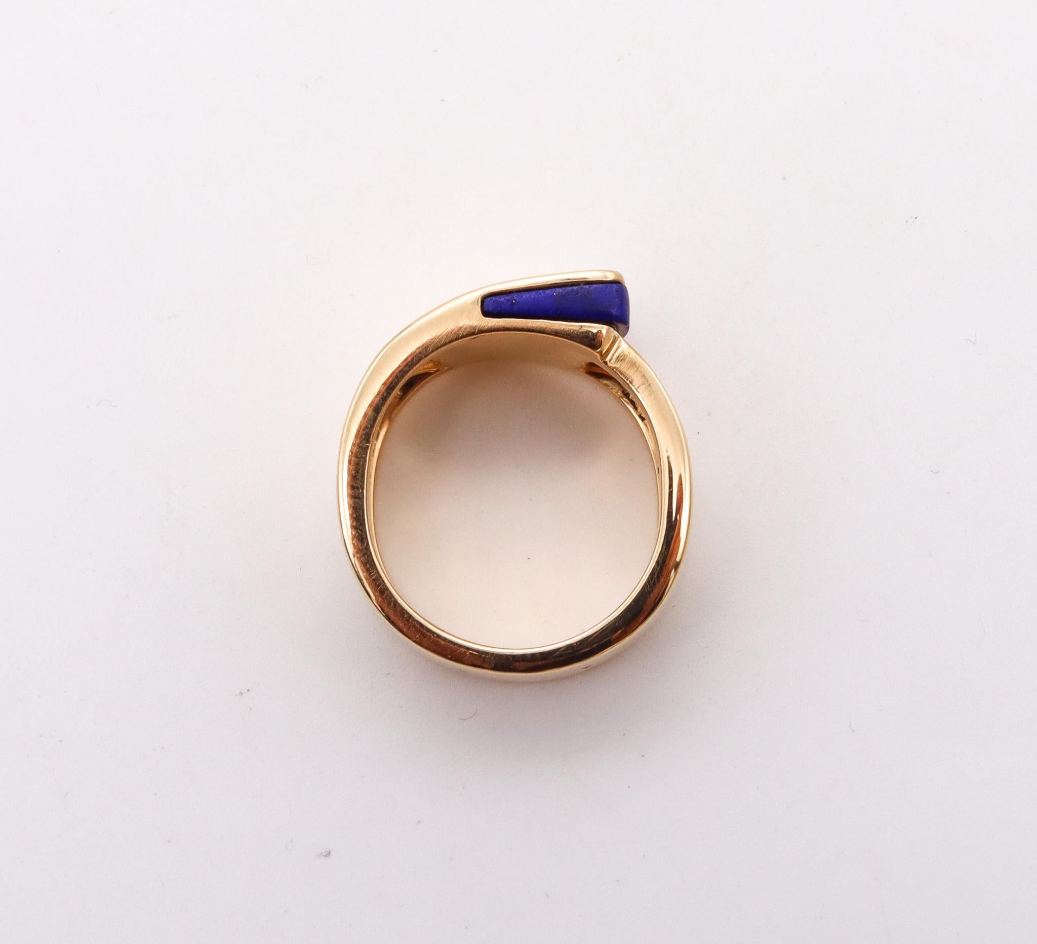 Women's or Men's Hermes Paris Candy H Ring in 18 Karat Yellow Gold with Lapis Lazuli