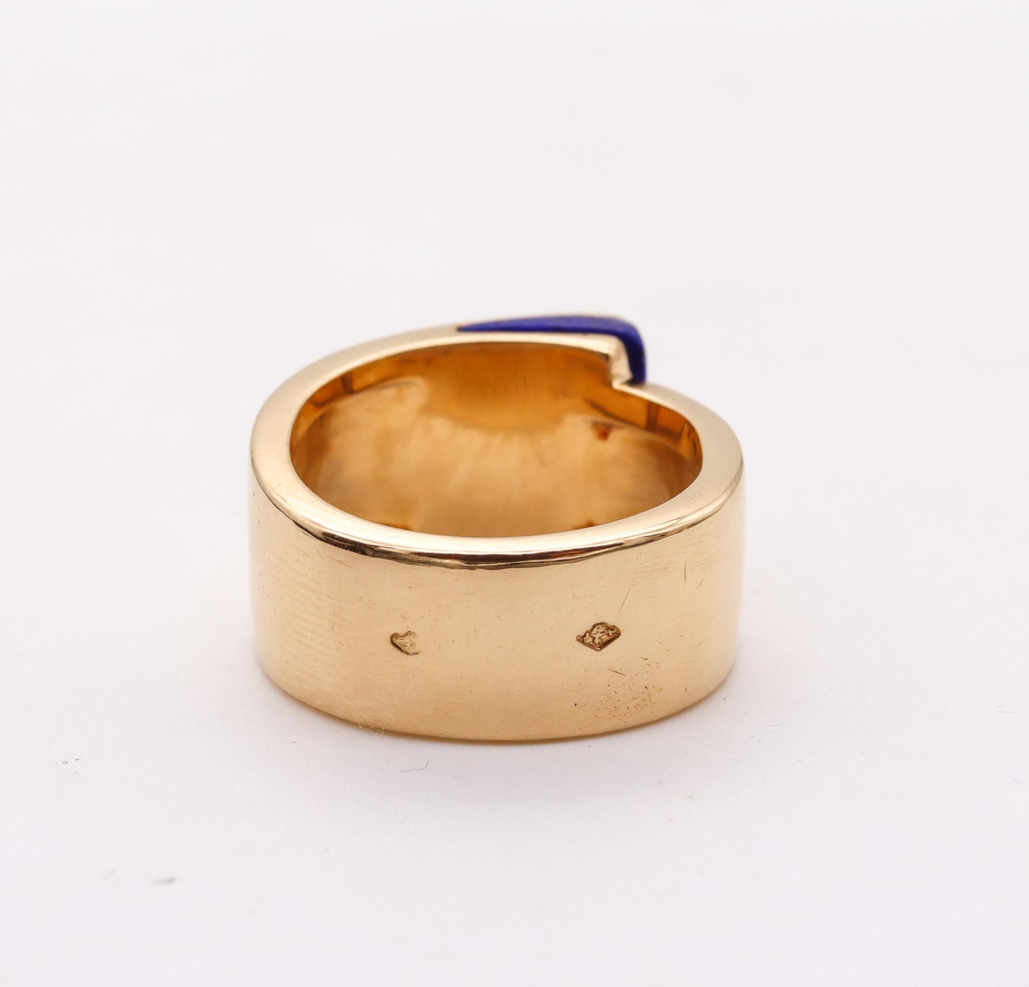 Hermes Paris Candy H Ring in 18 Karat Yellow Gold with Lapis Lazuli 1