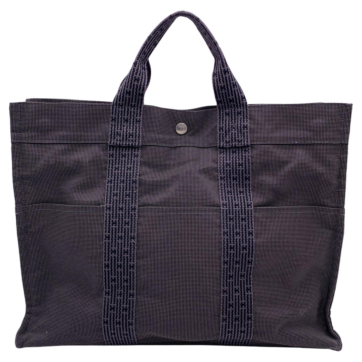 Hermes Paris Canvas Her Line Herline MM Yale Tote Bag Borsa a mano in vendita