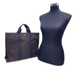 Hermes Paris Canvas Her Line Herline Yale MM Handbag Tote Bag
