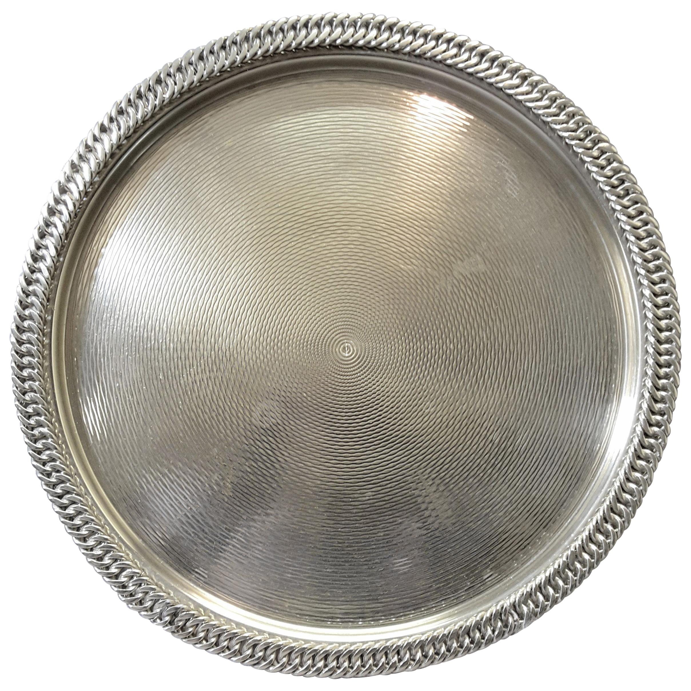 Hermès Paris Chain Link Silver Plated Tray