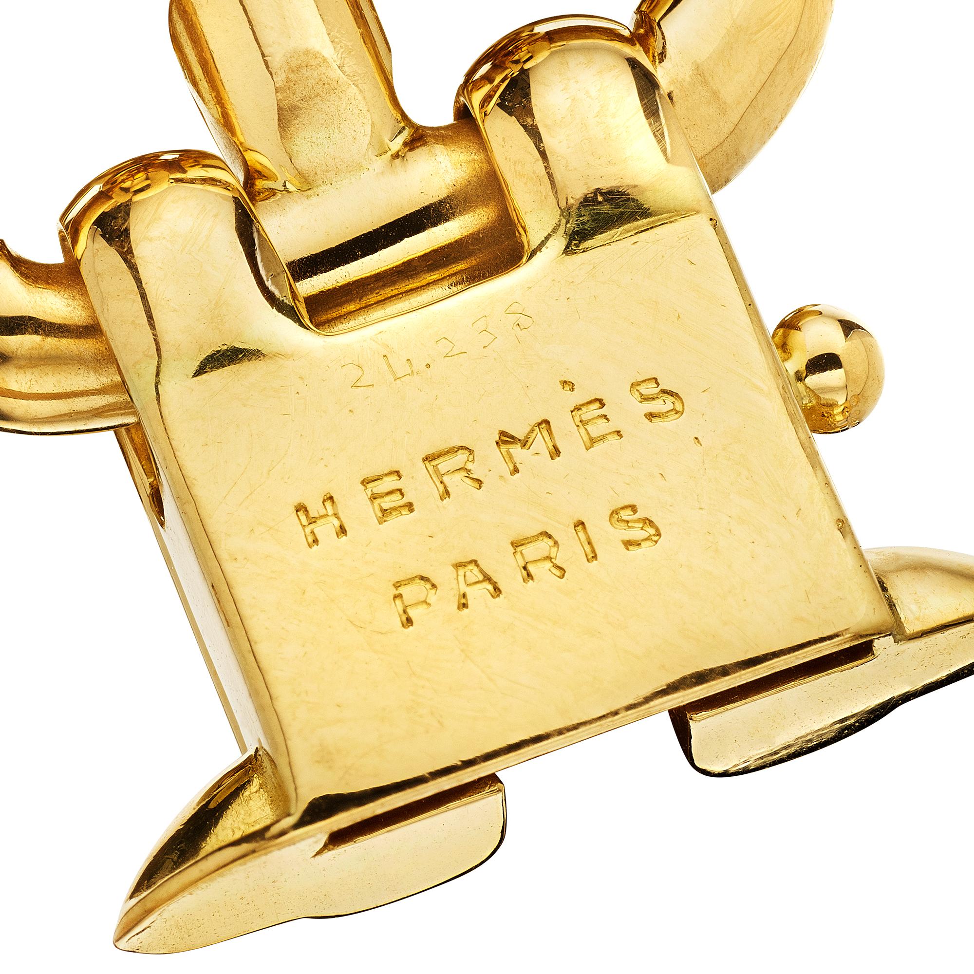 Hermes Paris Chaine D'Ancre - Bracelet moderniste à maillons en or Excellent état - En vente à Greenwich, CT
