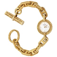 Hermes Paris Chaine D'Ancre Montre-bracelet en or jaune à maillons basculants