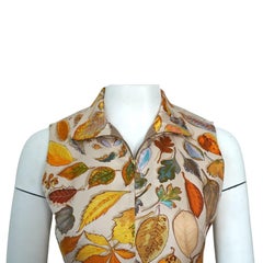 Hermes Paris Collard Zip Fall Leaves Vest