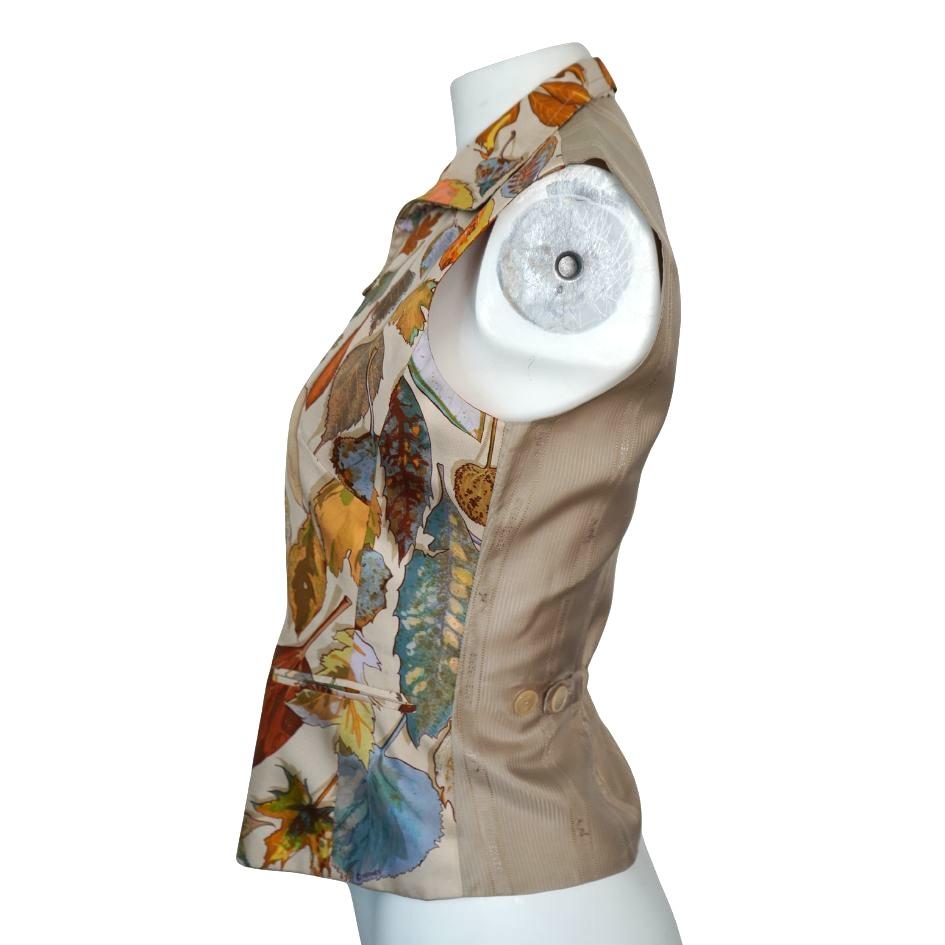 Chaleco Hermes Paris Collard Zip Hojas de Otoño en venta 1
