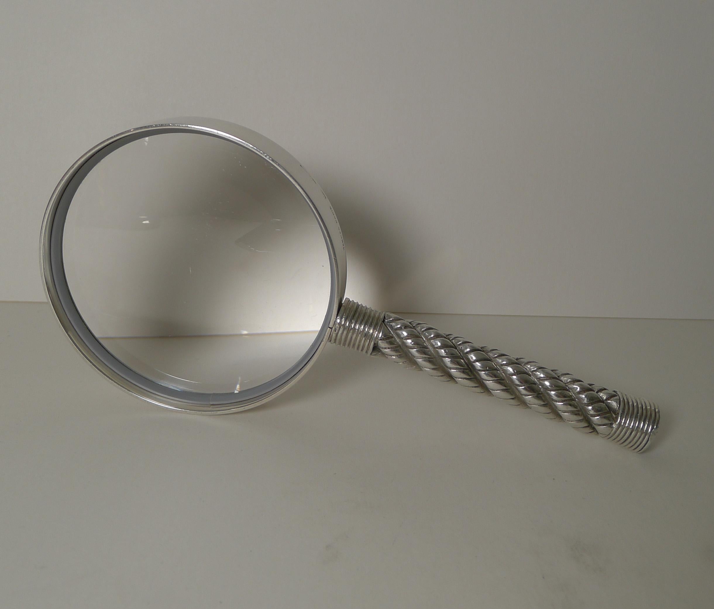 A fabulous vintage French silver plated magnifier created c.1960's for the 