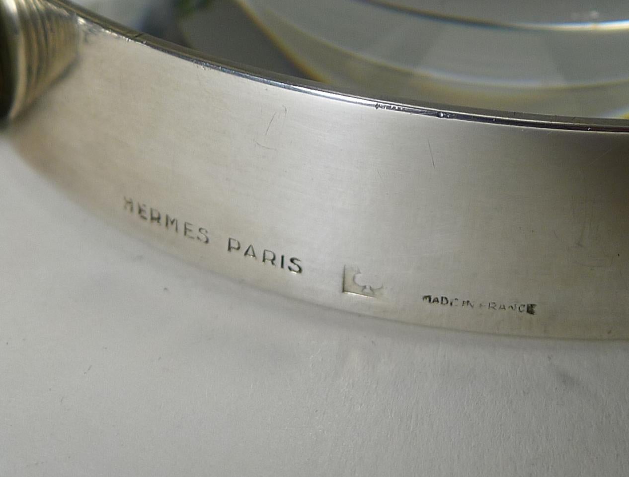 Silver Plate Hermes, Paris, Cordage Magnifying Glass, c.1960