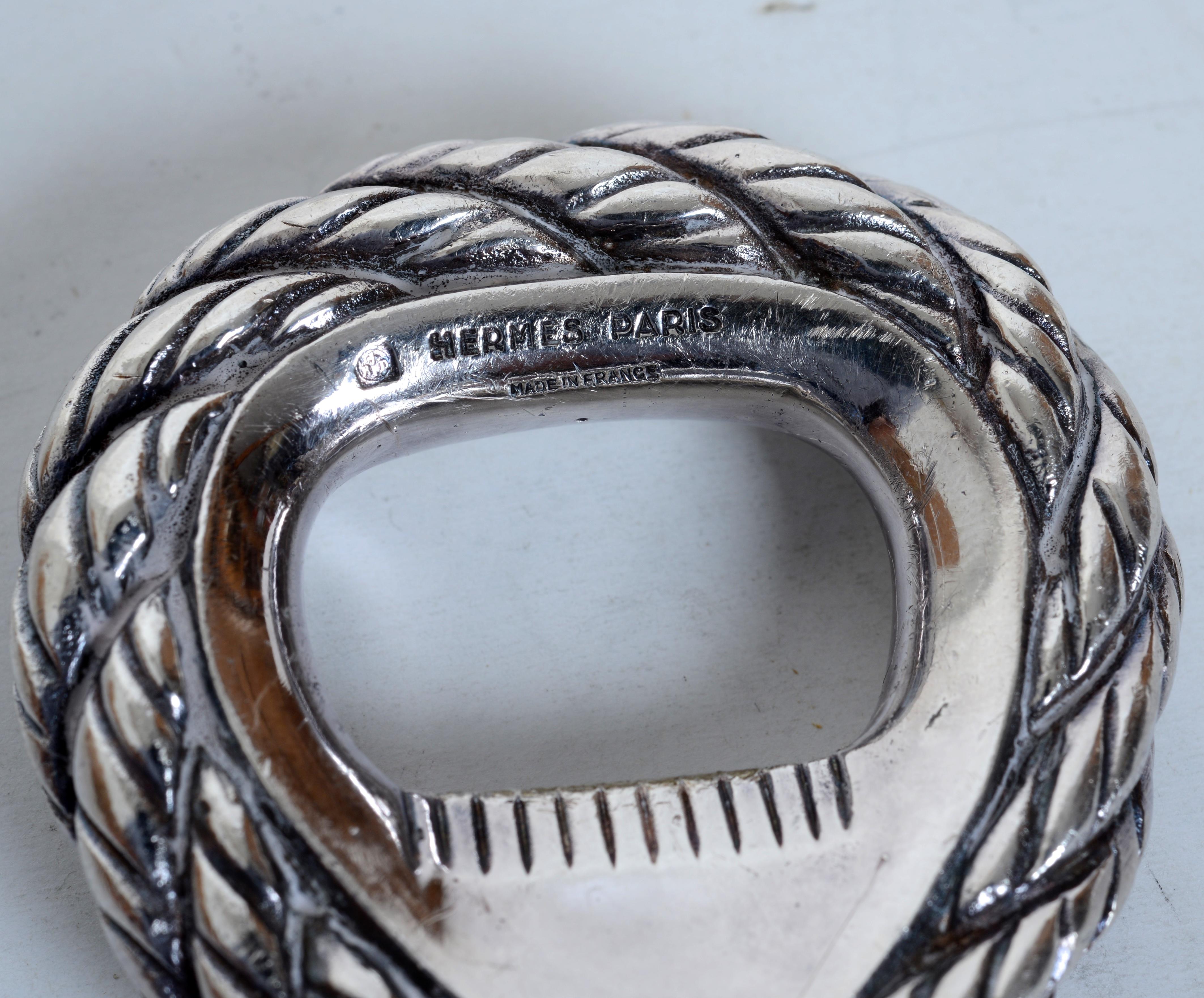 20ième siècle Hermes, Paris Cordage Silver Plated Bottle Opener, c.1960's en vente