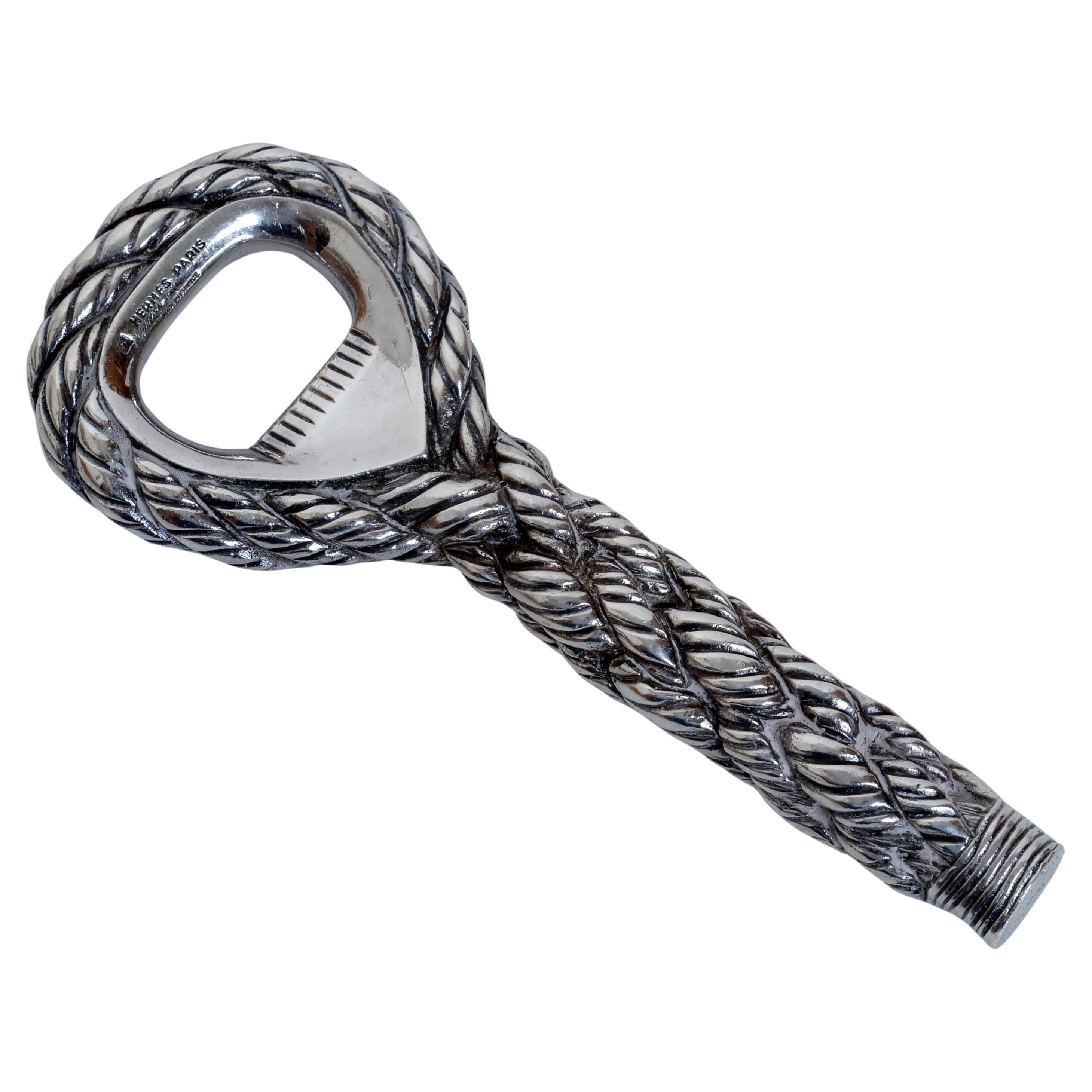 Hermes, Paris Cordage Silver Plated Bottle Opener, c.1960's en vente