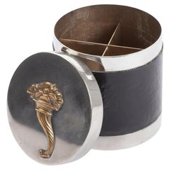 Hermès Paris Cornucopia Leather Box, Silver-Plated – 1970