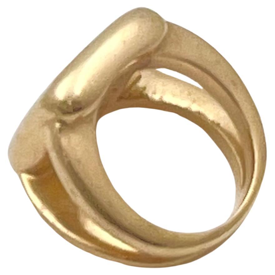 Hermès Paris Corozo Gold Vermeil Equestrian Ring In Good Condition For Sale In Palm Beach, FL